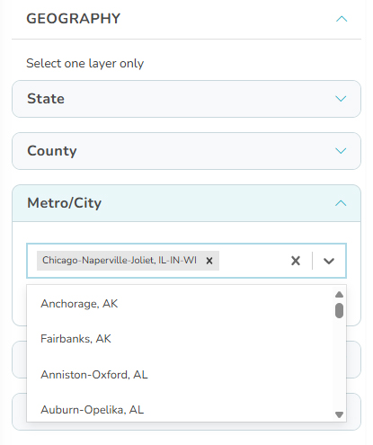 Choose City Choose City/Metro Area