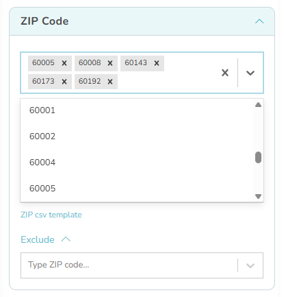 Choose ZIP Code