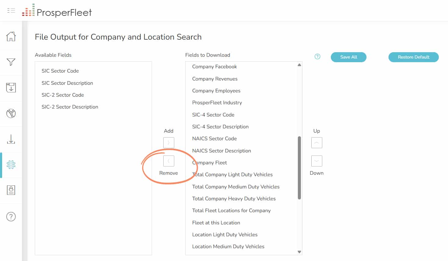 Remove Fields from CSV Download