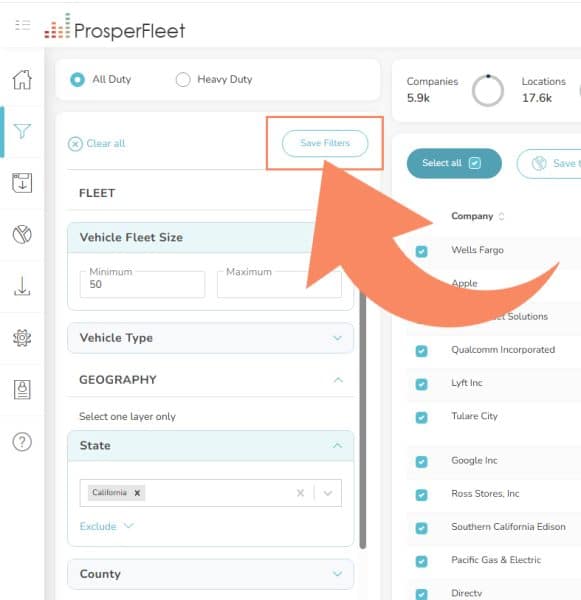 Saved Filters Button