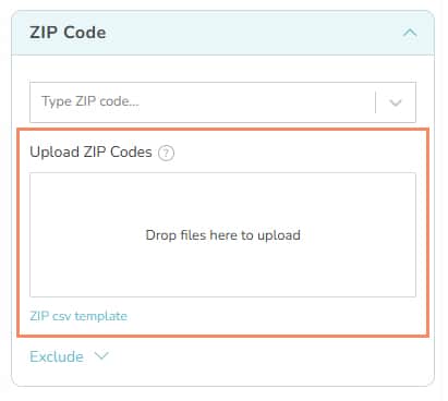 Upload ZIP Codes