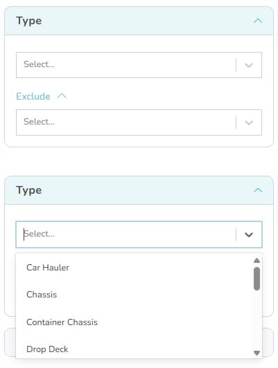 FMCSA SAFER Data Trailers Type Filter