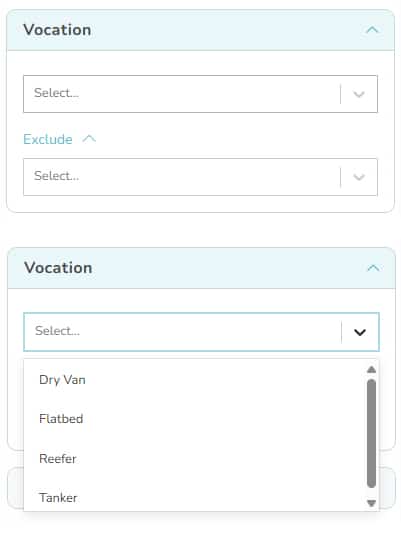 FMCSA SAFER Data Trailers Vocation Filter