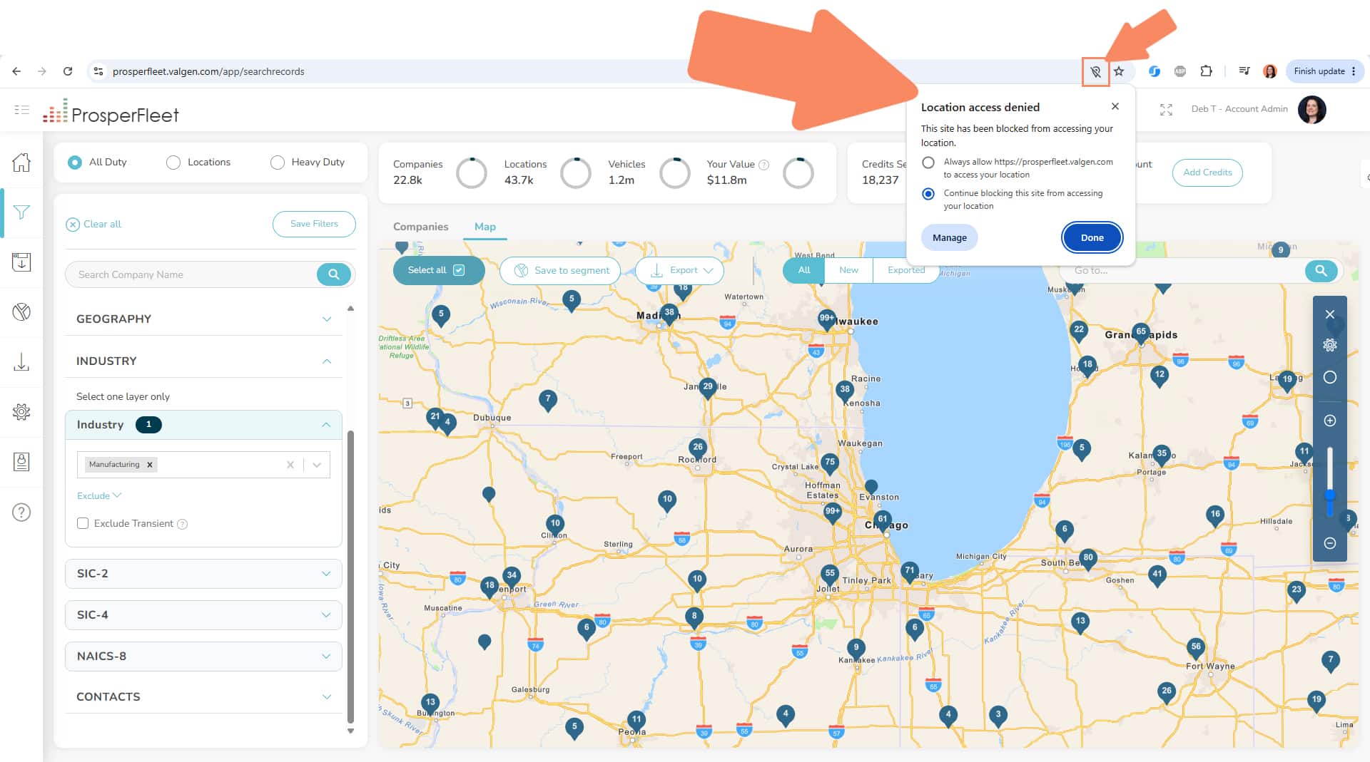 ProsperFleet Map Allow Device Location ProsperFleet Map Allow Device Location