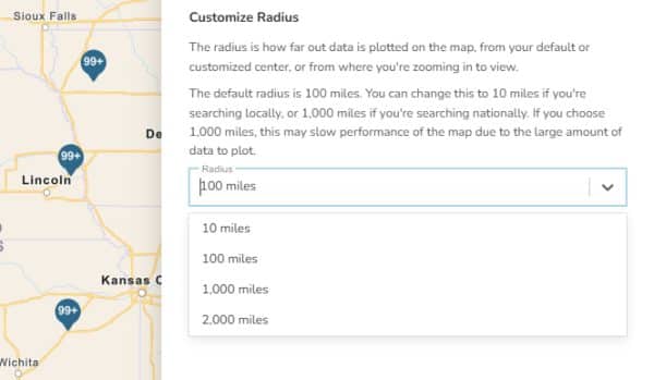 ProsperFleet Map Customize Radius ProsperFleet Map Customize Radius