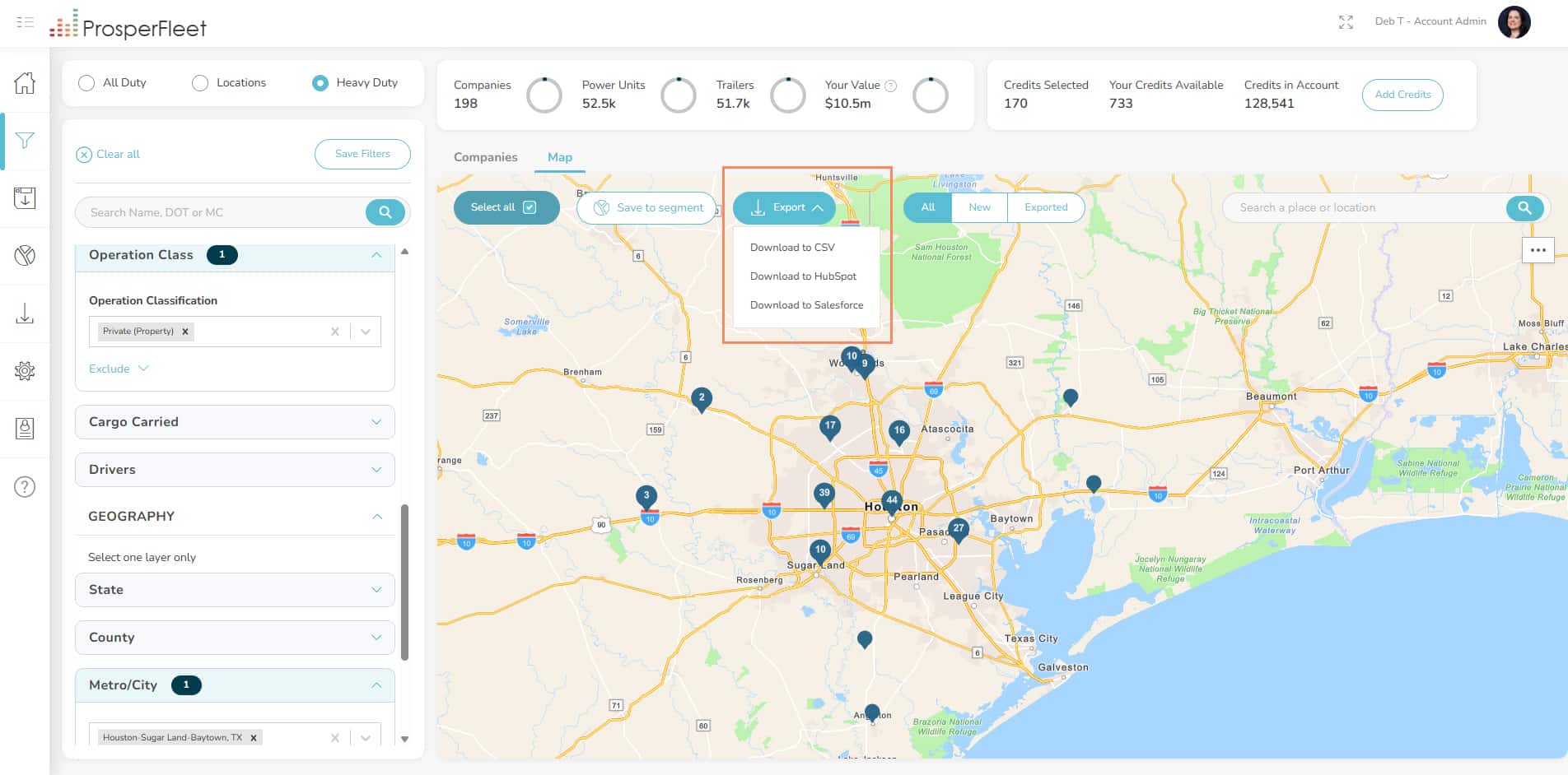 ProsperFleet Map Download from Filters ProsperFleet Map Download from Filters