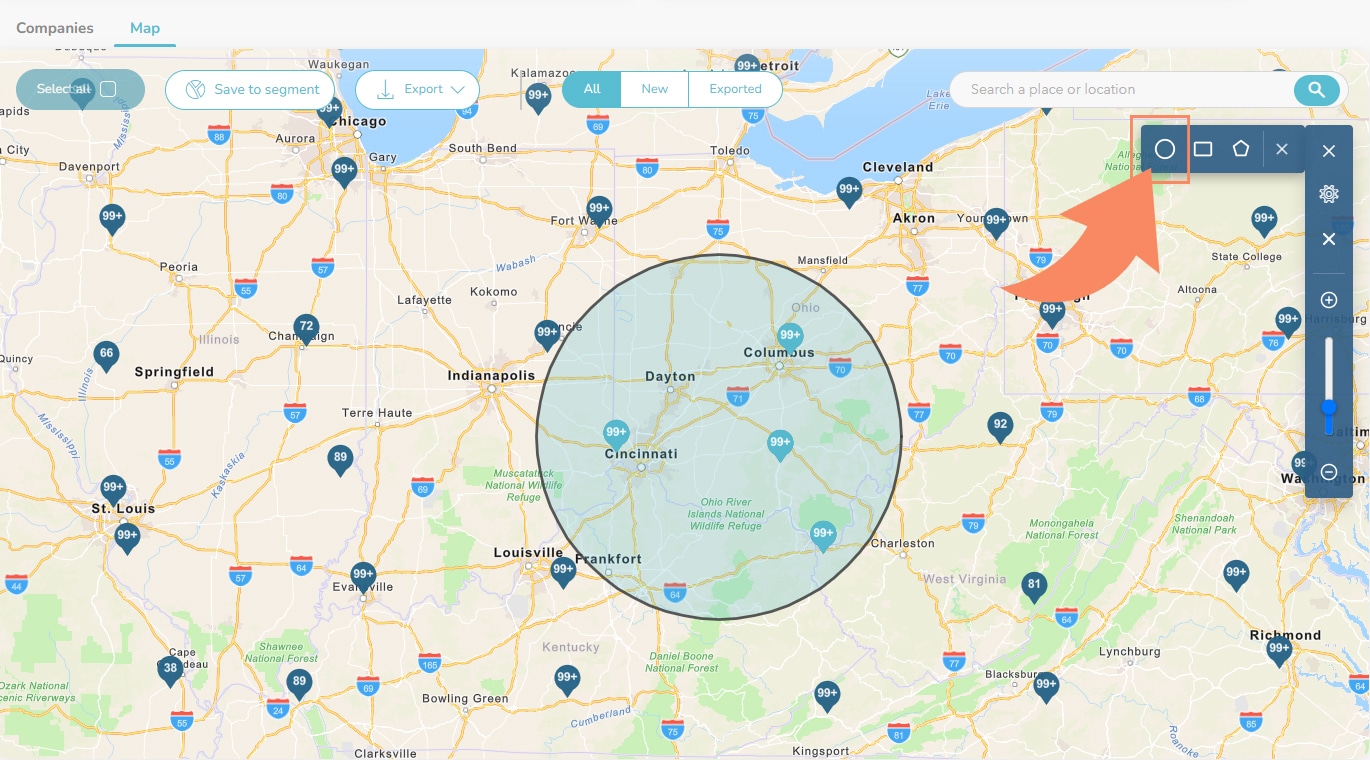 ProsperFleet Map Radius Geofence