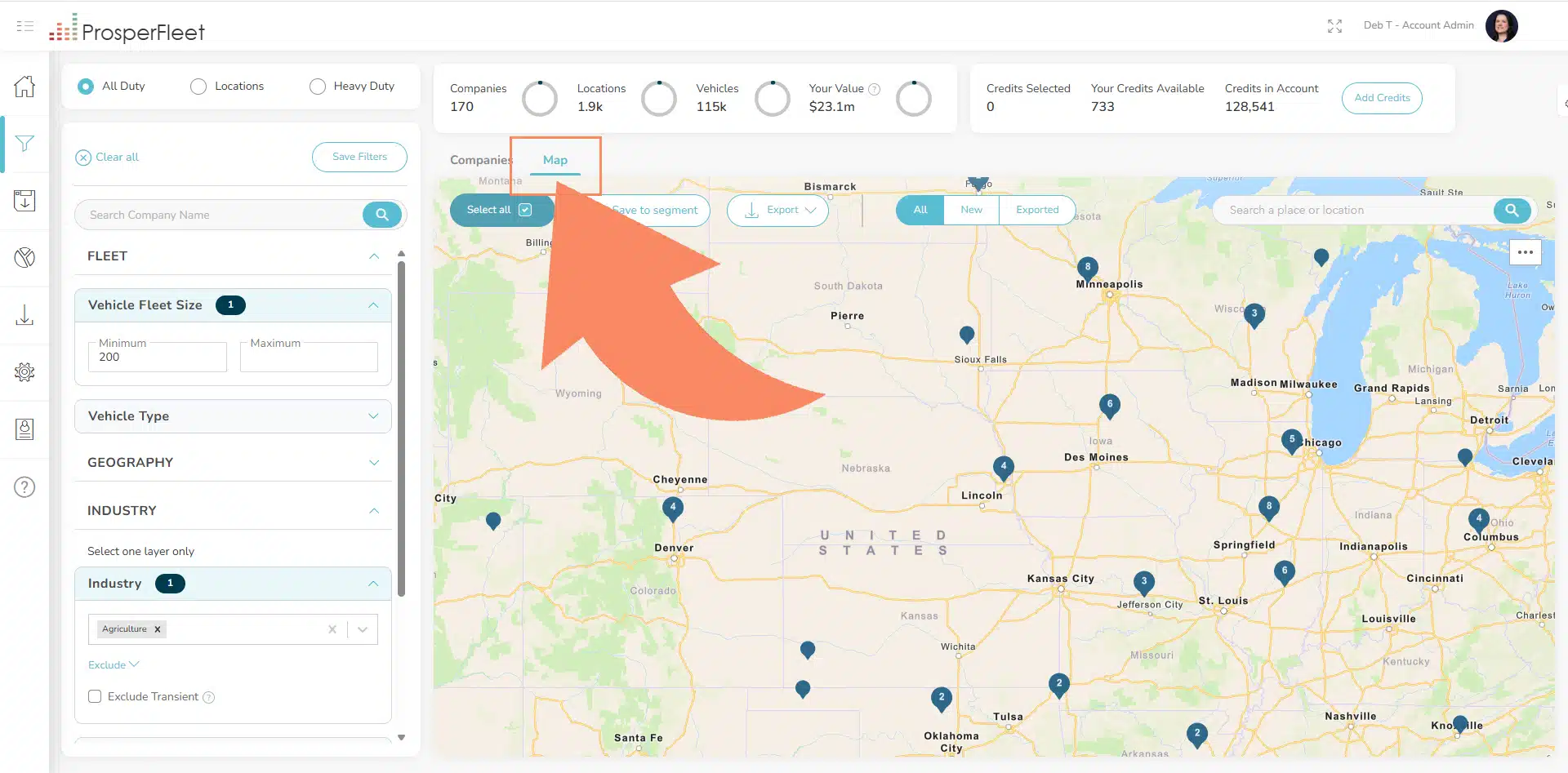 ProsperFleet Map Tab ProsperFleet Map Tab