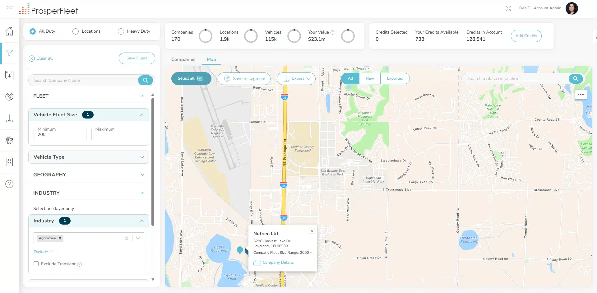 ProsperFleet Map Zoom in to Single Company Pin ProsperFleet Map Zoom in to Single Company Pin