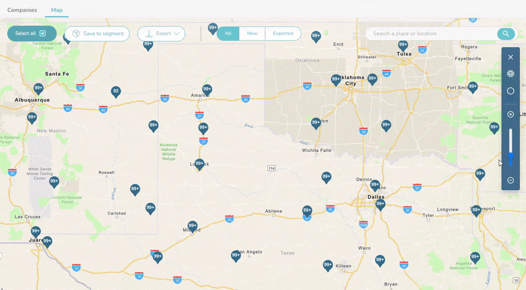 Zoom In Out on ProsperFleet Map