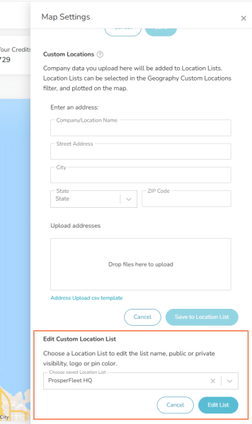 Edit Location List Choose List Edit Location List Choose List